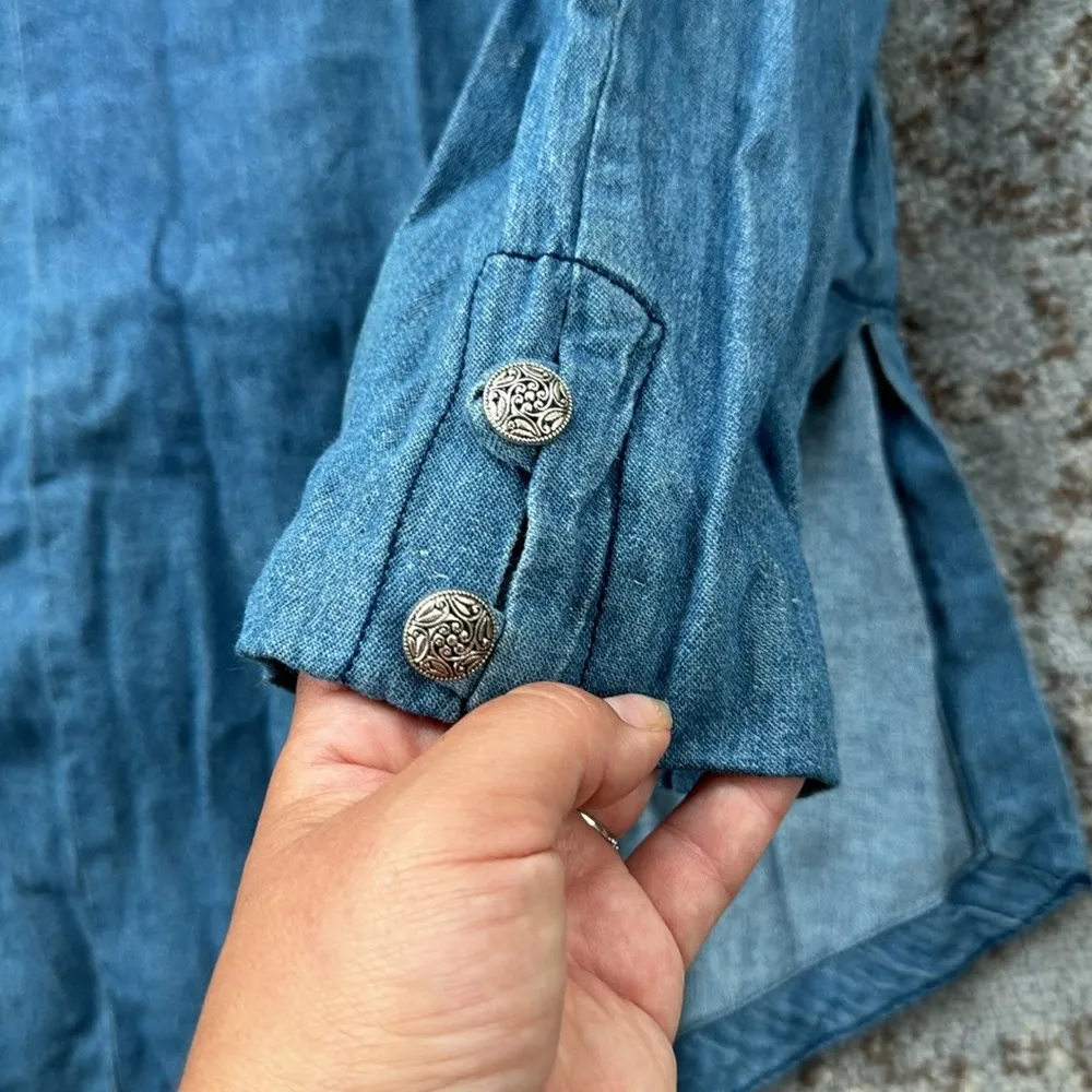 Vintage d.f. II Denim Button Down Top & Pants Set Blue 16 - Image 9