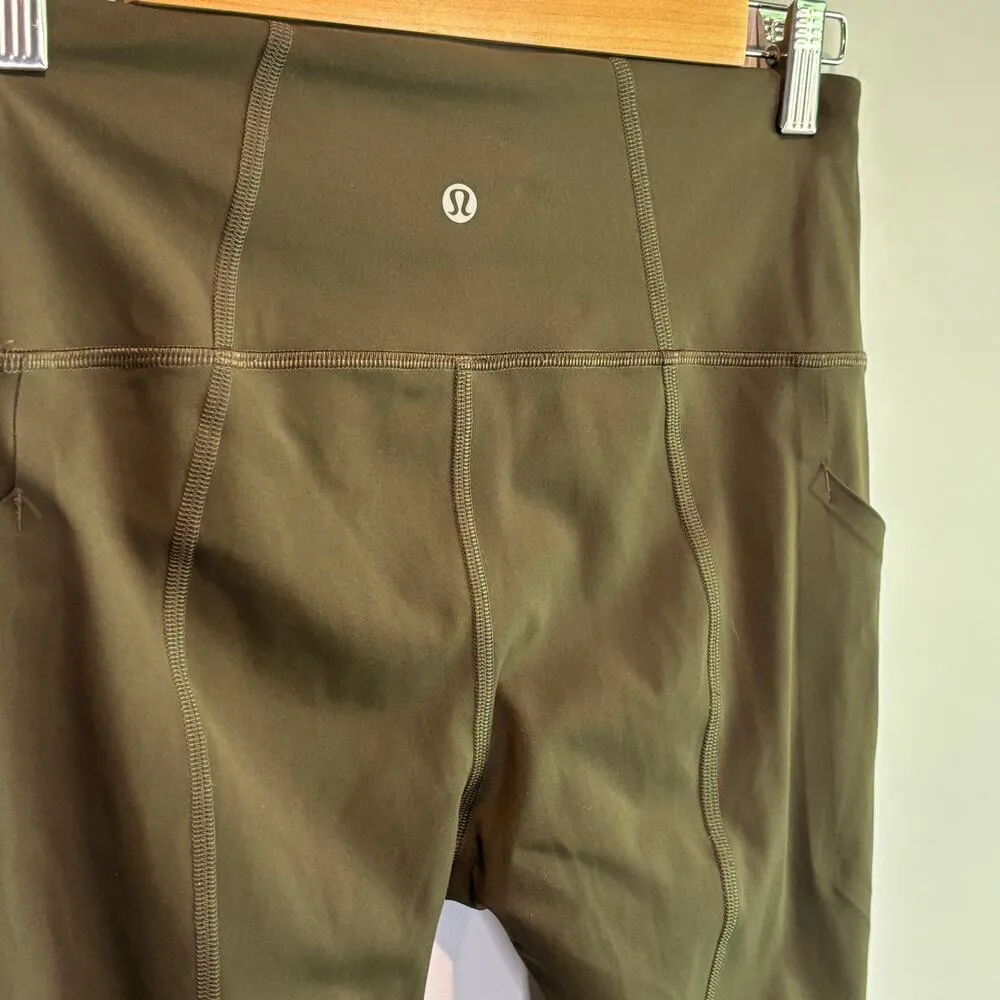 Lululemon Pace Rival High Rise Crop 22" in Olive Green - Image 5