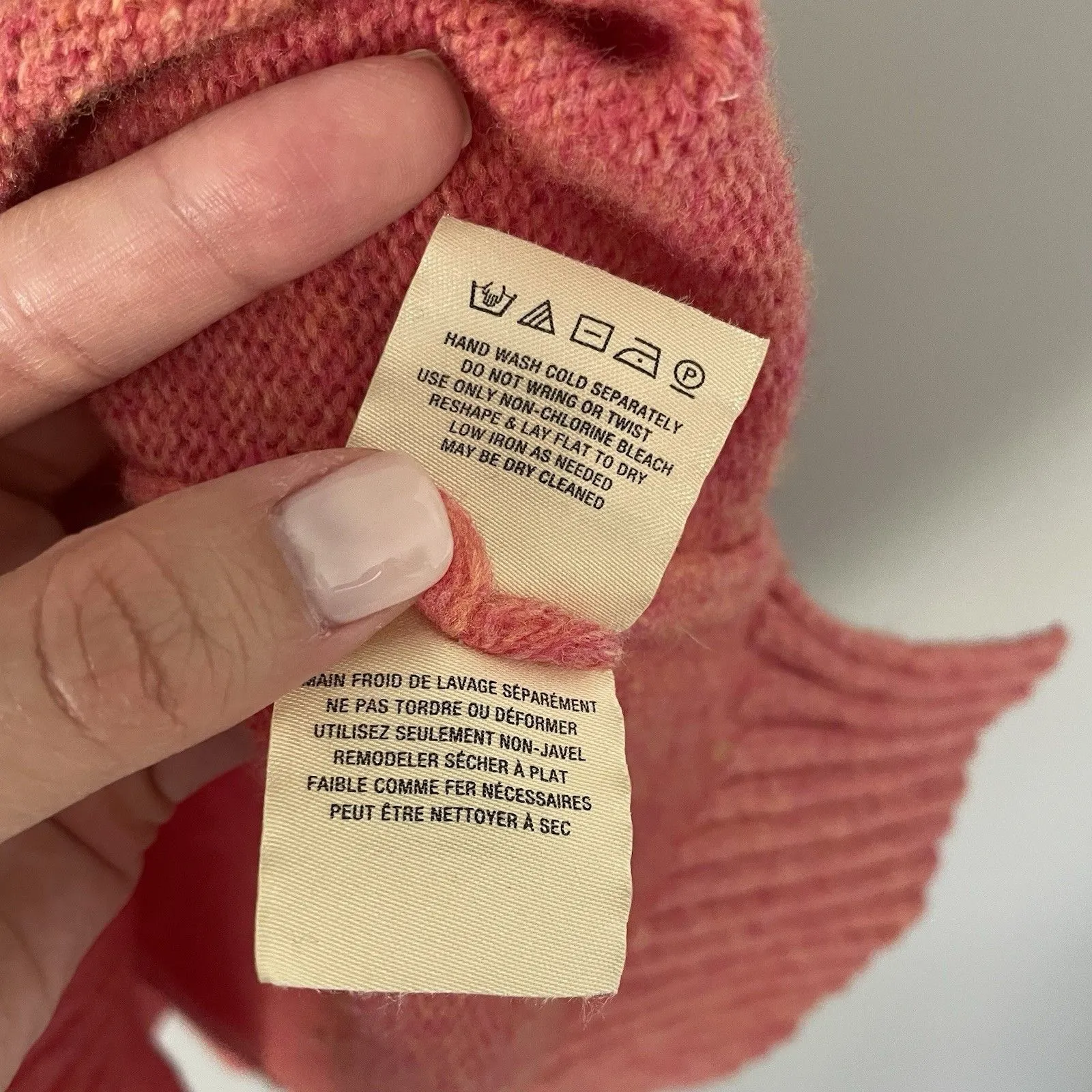 Anthropologie Moth Size M Coral Wool Blend Turtle Funnel Neck Sweater Pullover - Image 6