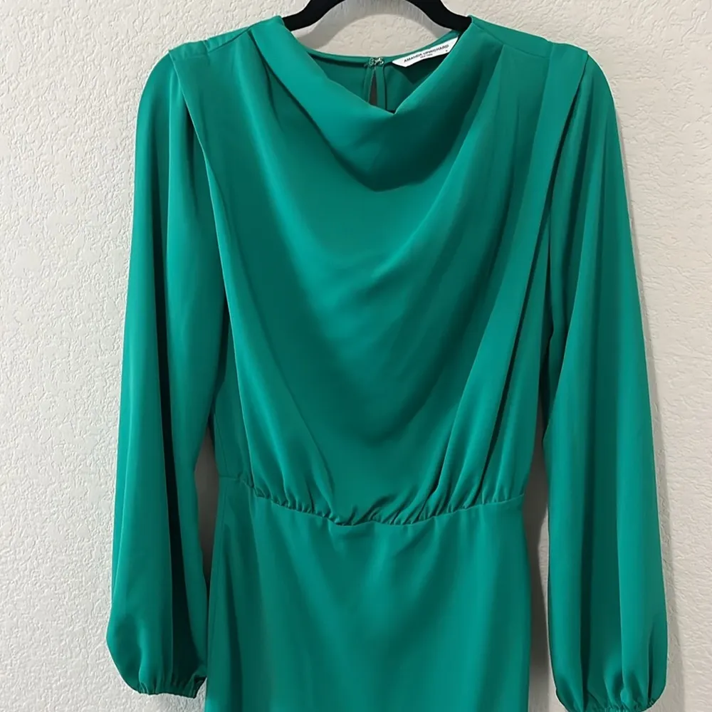 AMANDA UPRICHARD Felicia Long Sleeve Mini Dress, Green Juniper, Size S - Image 3