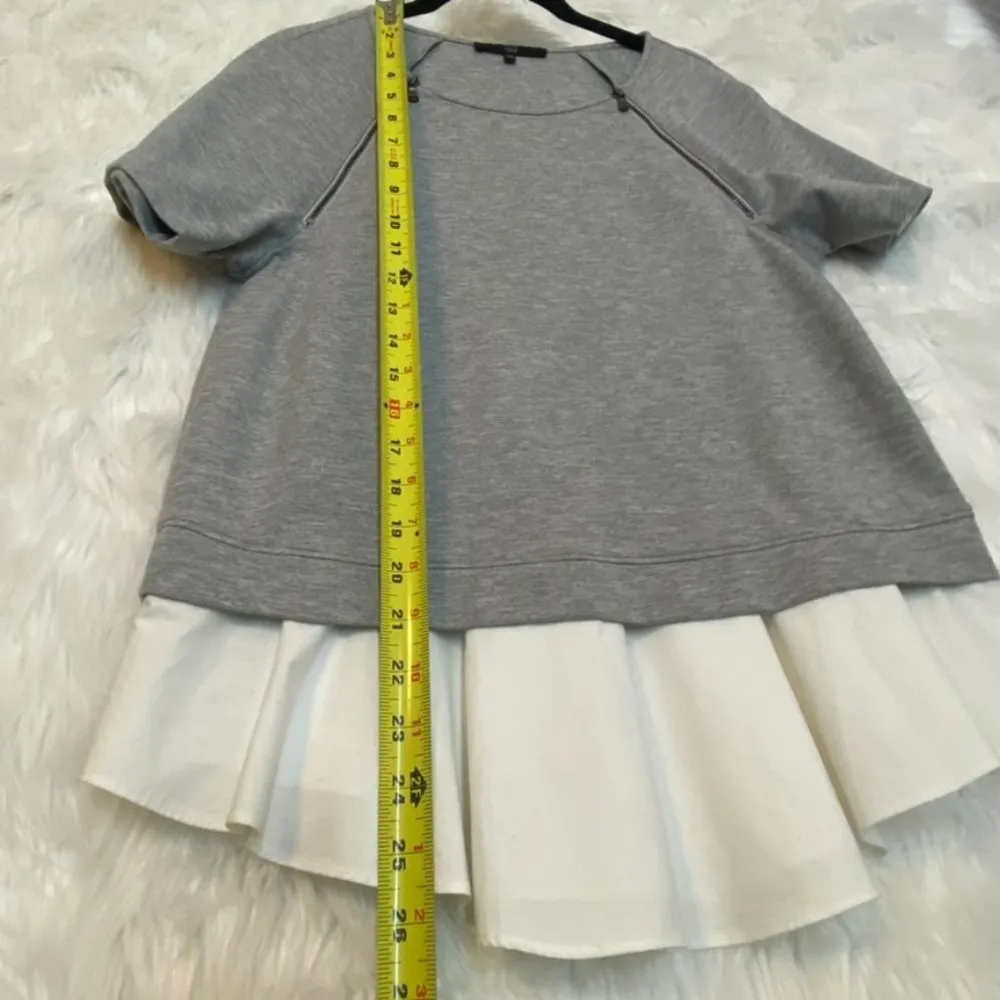 Tibi Italian Pointe Top Sweatshirt Raglan Zip Size XS - Image 10