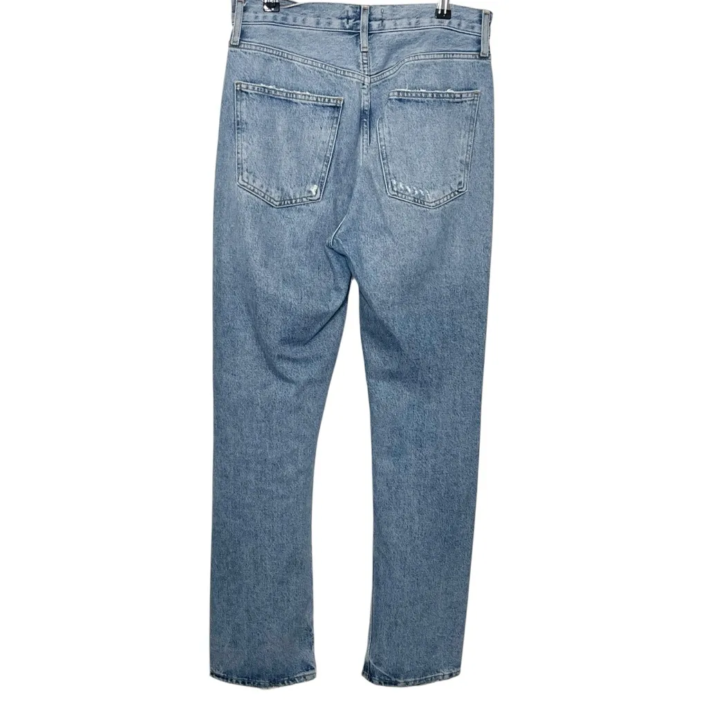AGOLDE 90s Distressed High Rise Straight Jeans Women’s Size 27 Organic Cotton - Image 5