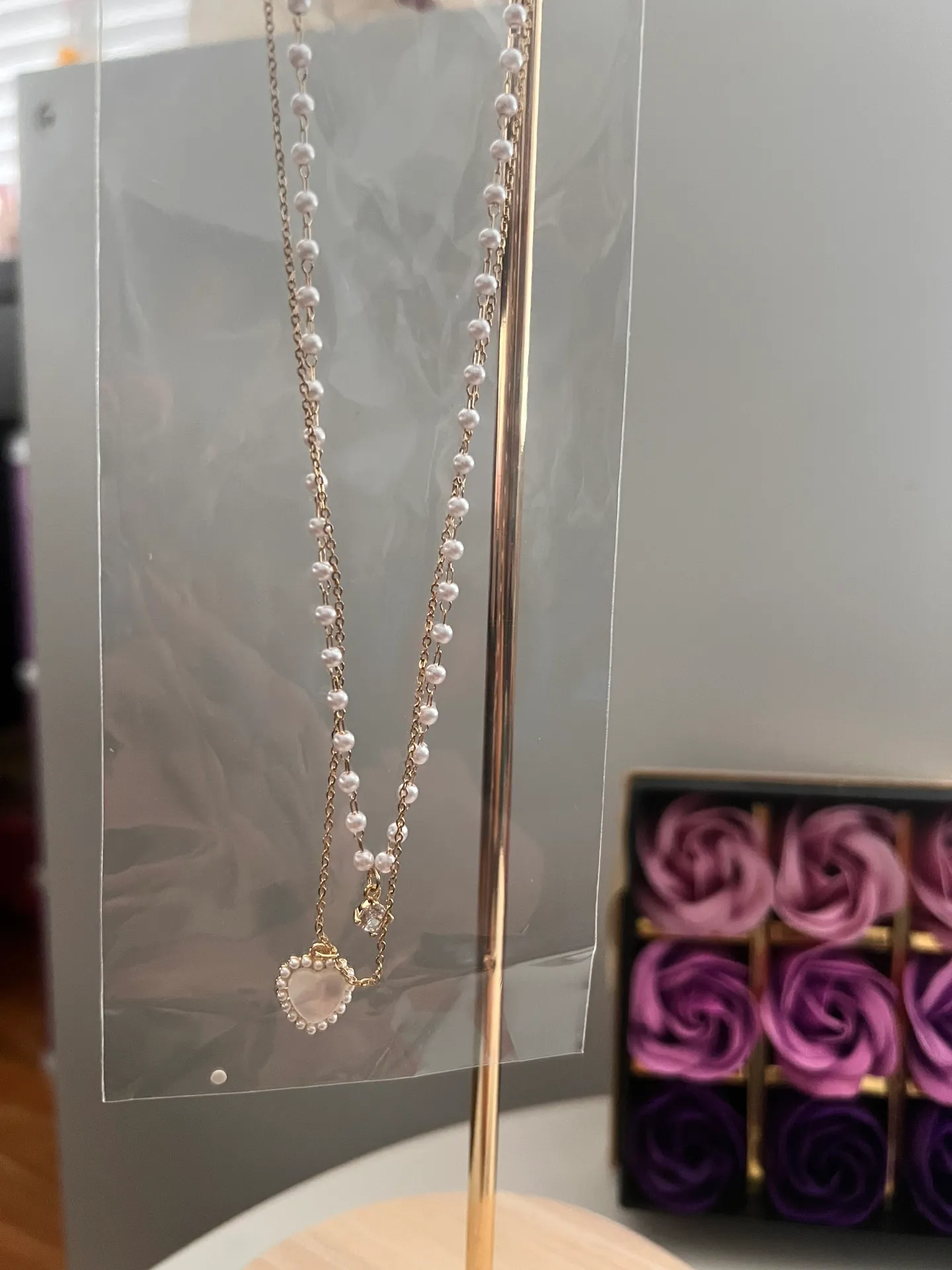 Love Pendant Double Collar Chain Necklace - Image 5