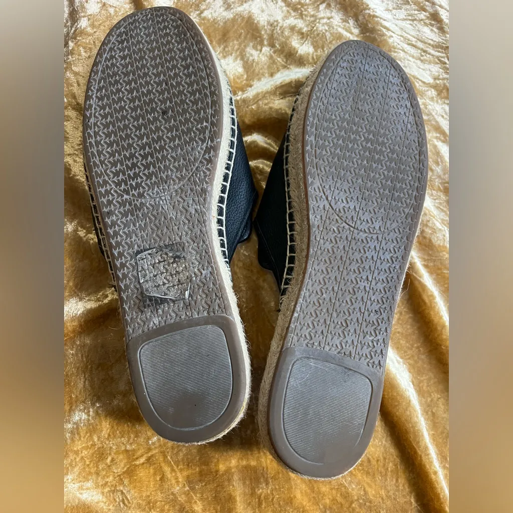 Michael Kors Black and Beige Espadrille Mules - Image 5