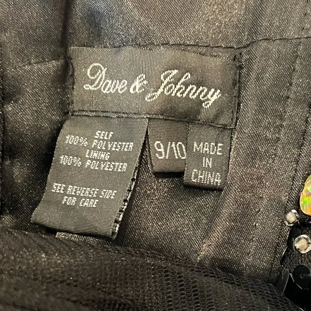 DAVE & JOHNNY Strapless Ruched Sequin Mini Cocktail Black Dress Size 9/10 NEW - Image 6