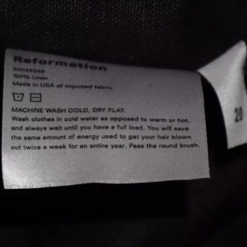 Reformation Seattle Black 100% Linen Mini Dress Size: 20 Ruffle Ruched Backing - Image 9