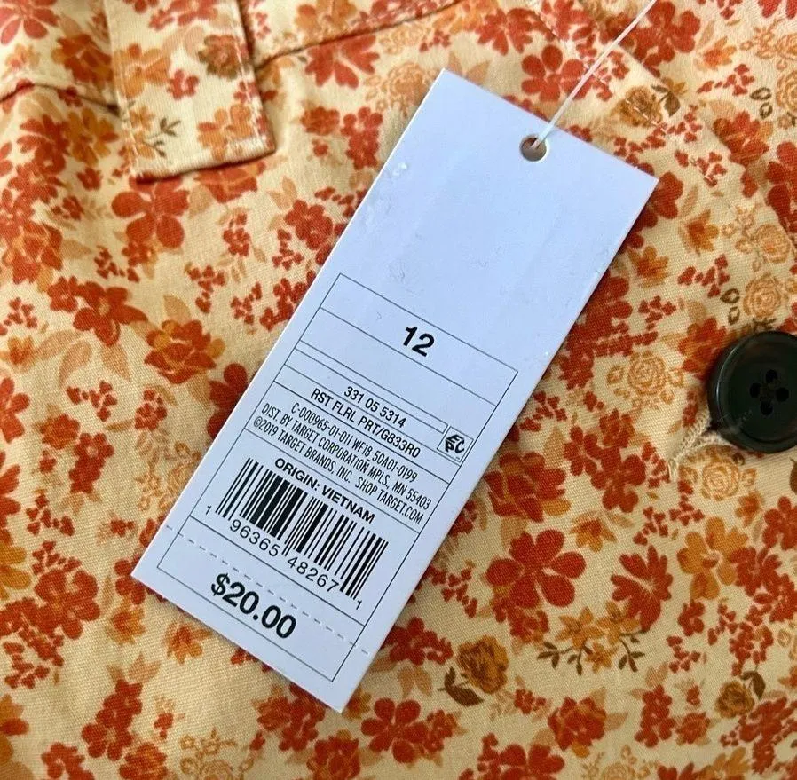 🦋 Wild Fable NWT Orange Floral A-Line Mini Skirt Size 12 Spring Casual - Image 4