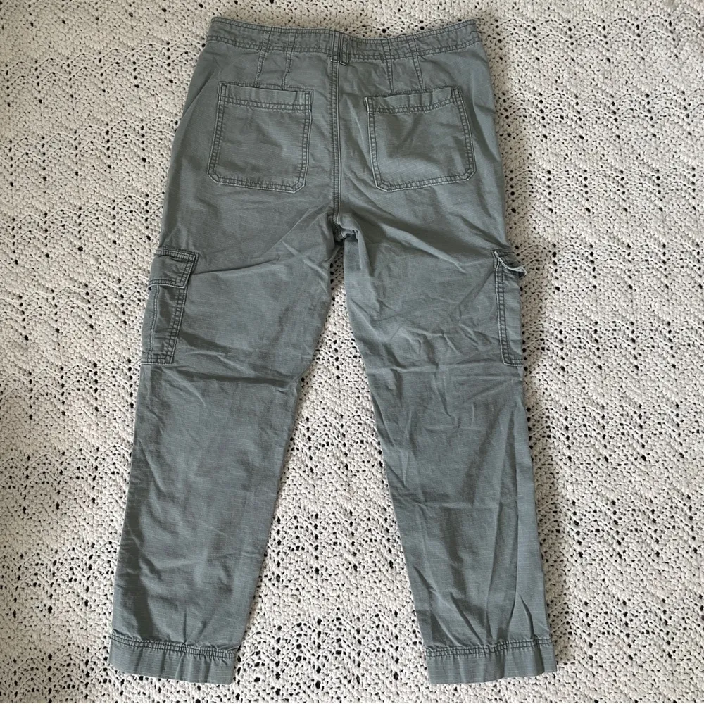 Anthropologie Jennie Ripstop High Rise Cargo Cotton Pants Green (Size 28) Cotton - Image 4