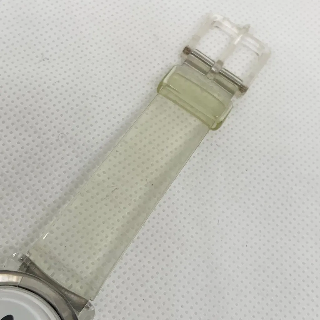 Vintage Armitron smiley face watch 30mm round transparent up to 7” running - Image 4