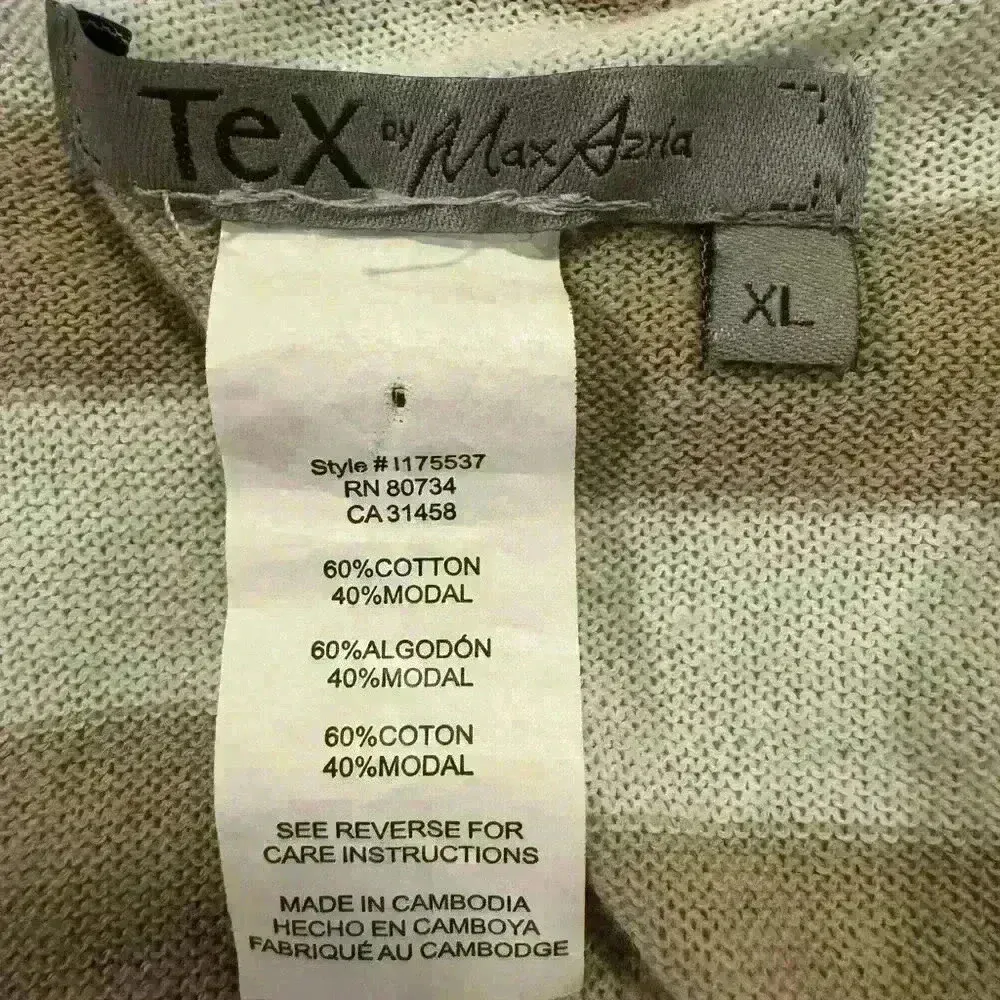 Women’s Striped Tex Thin Sweater Tan Size XL - Image 3