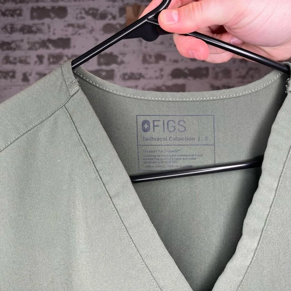 Figs | women olive green scrub top - Image 3