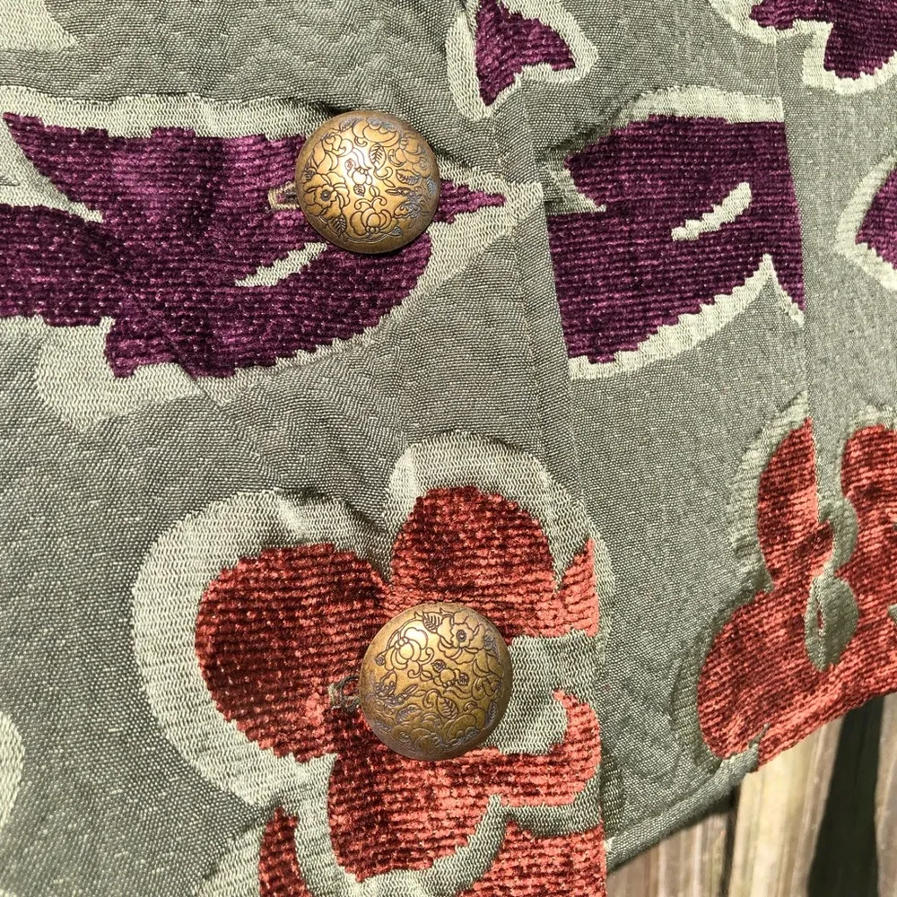 Vintage Painted Pony Floral Tapestry Blazer Jacket M Size M - Image 4