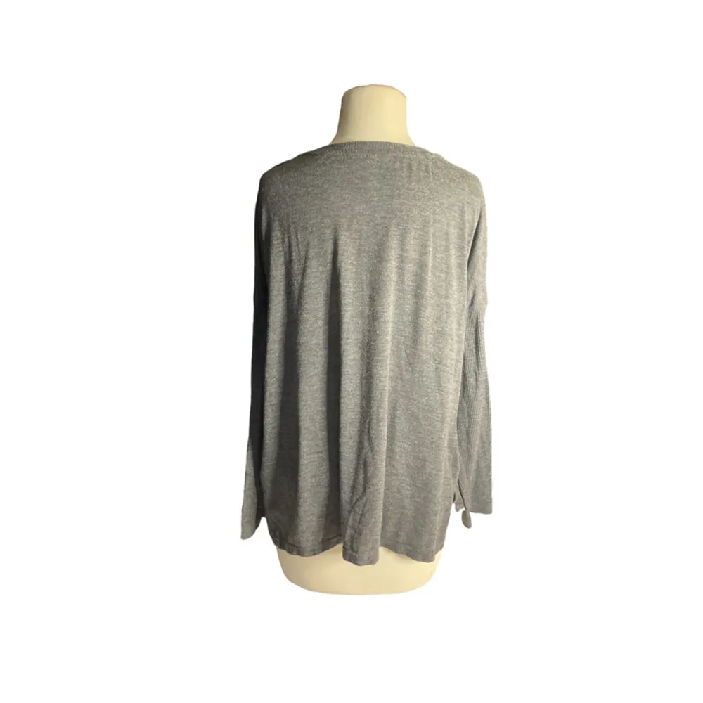 Joyspun Long Sleeve Scoop Neck Top Minimalist Basic Grey M Gray Size M - Image 5