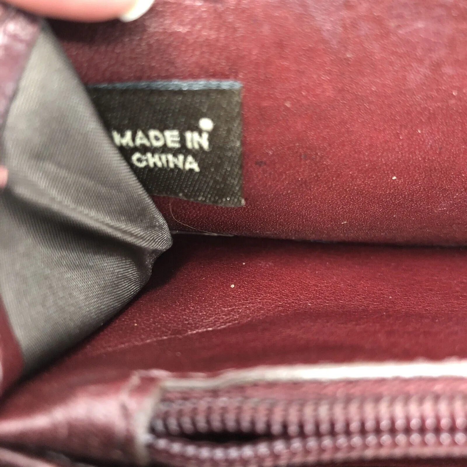 COACH  Zip Around Accordion Pebble Leather Wallet Purple /Burgundy￼ - Image 5