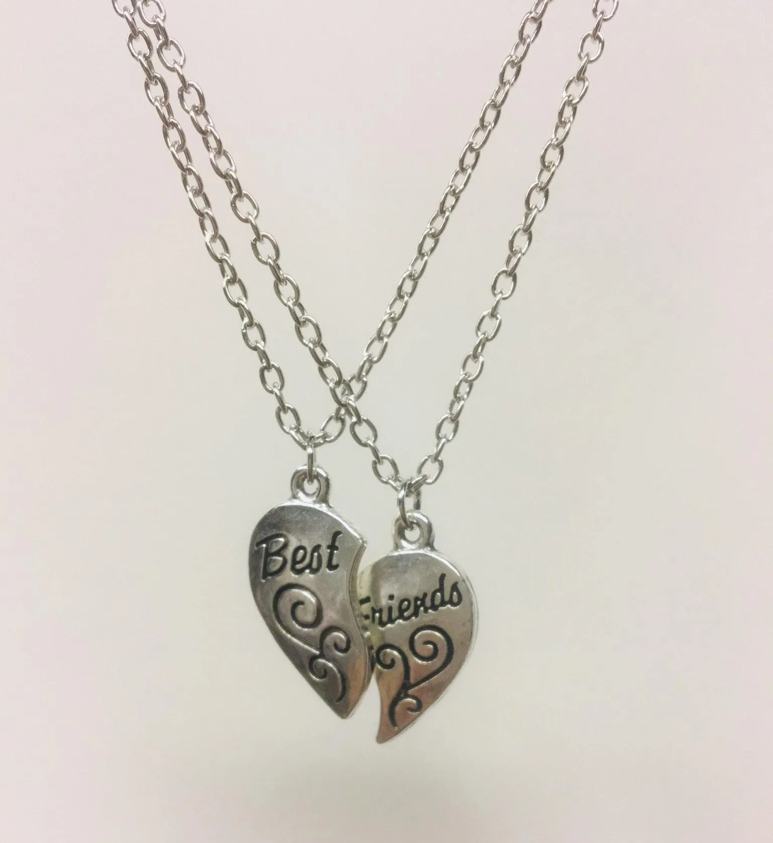 2pcs lovely best friends pendant necklac Silver - Image 3