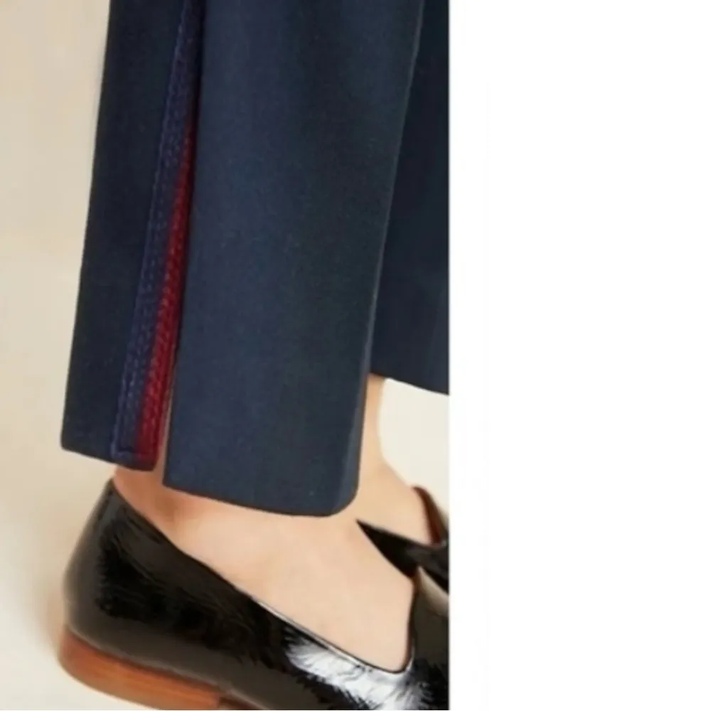 Anthropologie Navy Blue Copley Tapered Leg Pleated Trouser Pants size XS - Image 3