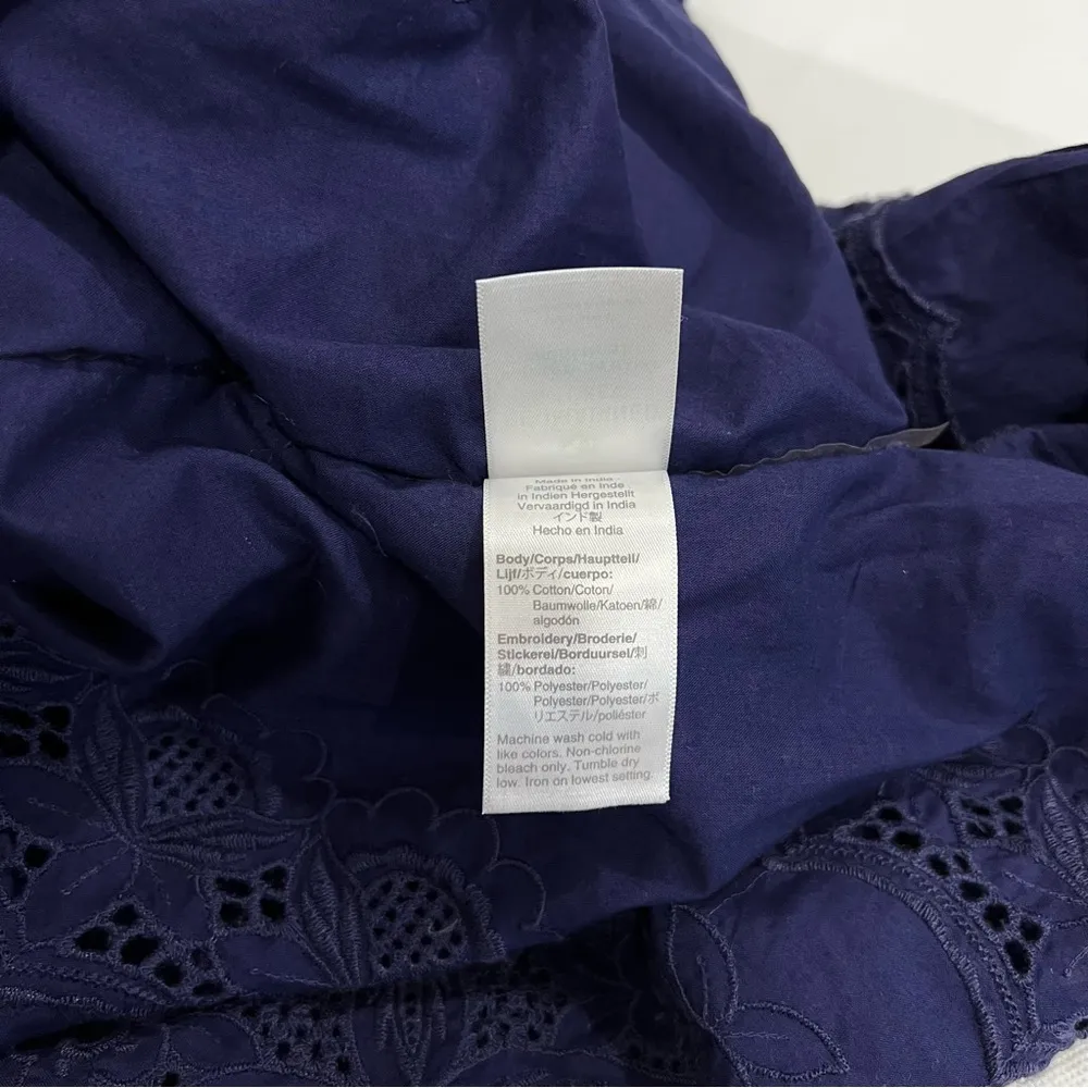 J.Crew Ruffle Tunic Swim Coverup With Tassels Size Small Purple Eyelet - Image 11