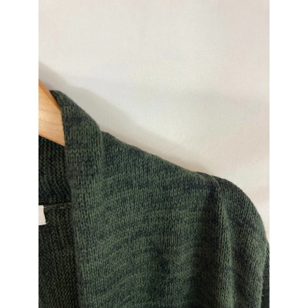 Market & Spruce Deb Cotton Blend Zipper Detail Sweater Green Size small - Image 3