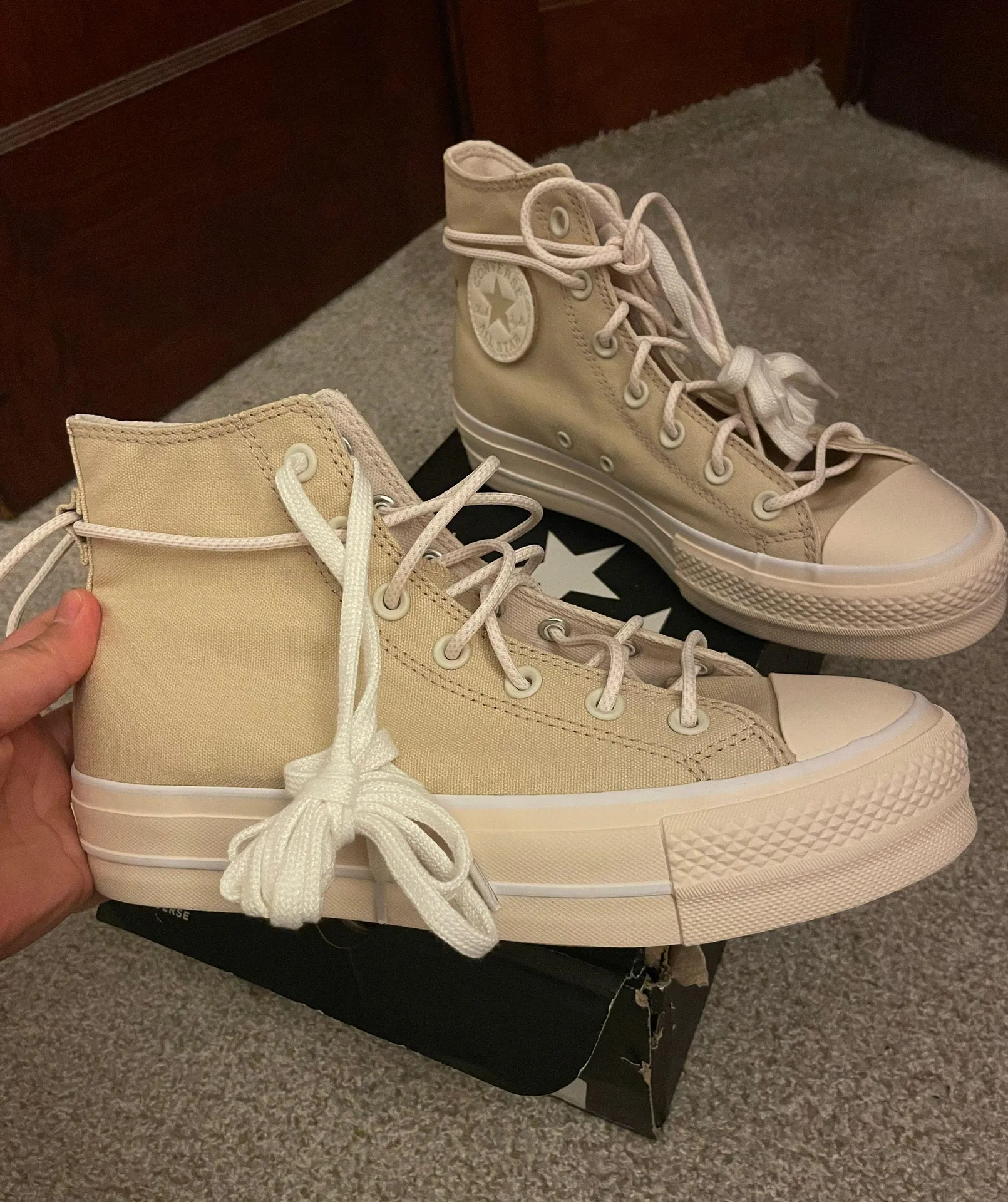 Converse NEW  Chuck Taylor All Star Lift Oat Milk High Top Platform Shoes - Image 6