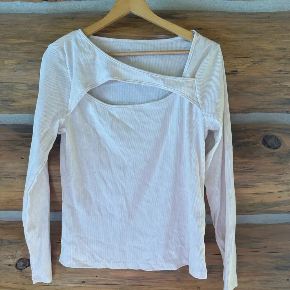 Women's  Slim Fit Ribbed Long Sleeve Cut-Out - Image 2