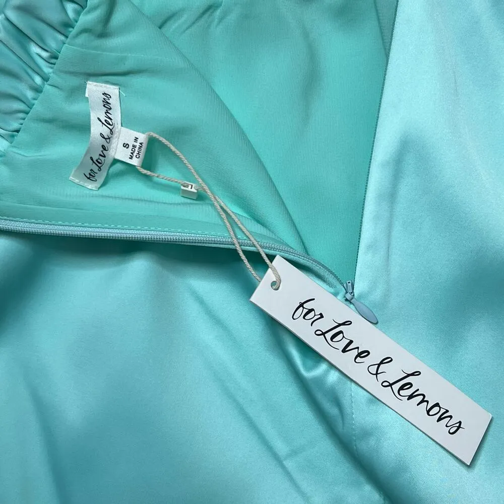 For Love And Lemons Marie Skirt Mint Green Satin Size Small - Image 7