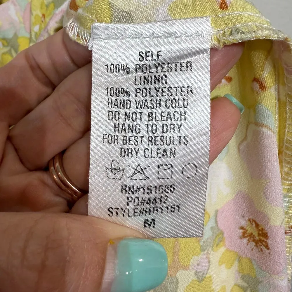 Storia Yellow Floral Tiered Romper Sz M - Image 6