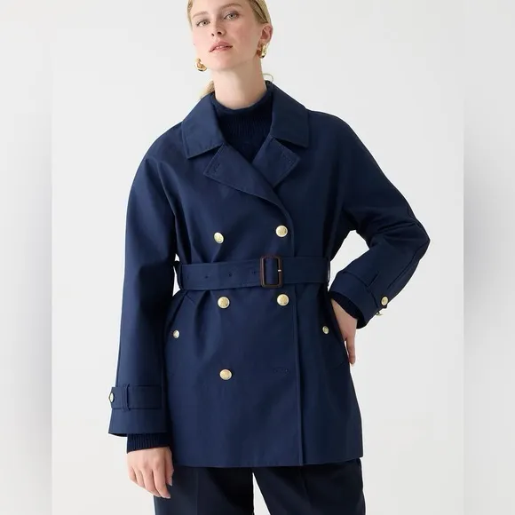 J.Crew Short trench coat in Navy - Image 2