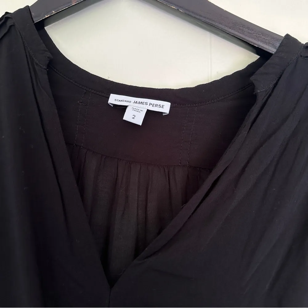 JAMES PERSE Tiered Black Sheer Dress Medium - Image 4
