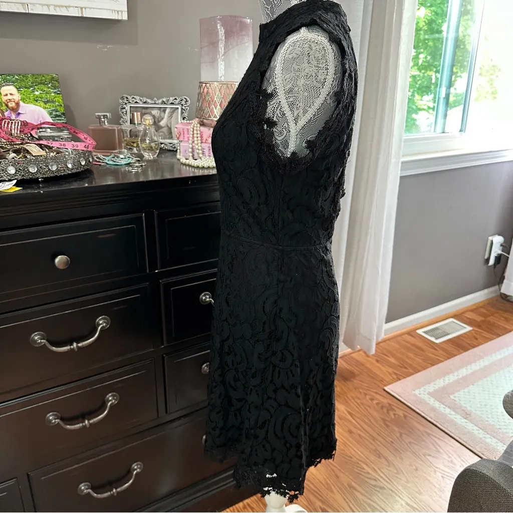 Francesca’s Black Lace Sleeveless Fit & Flare Dress Mini Dress Size Large - Image 4