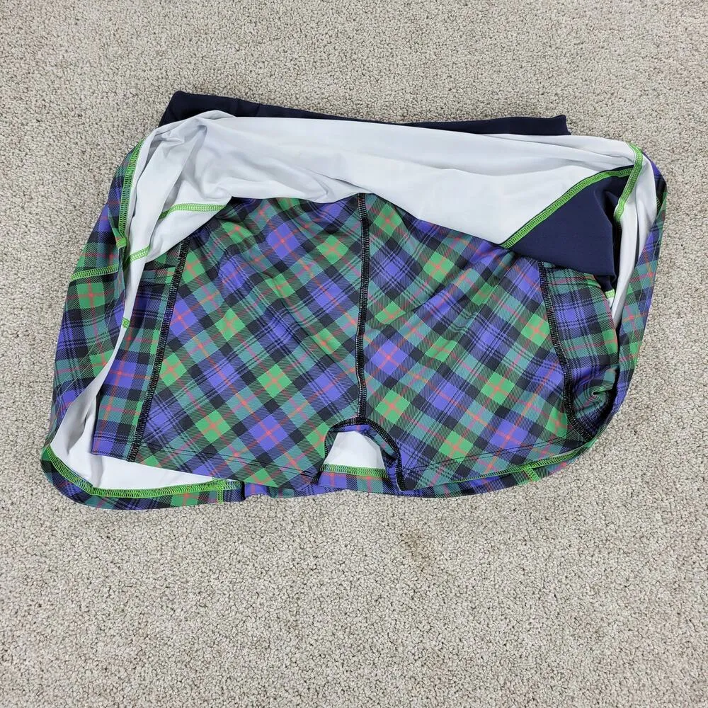 William Murray Athletic Tennis Golf Skort Women M Green Plaid Pockets Activewear Size M - Image 5