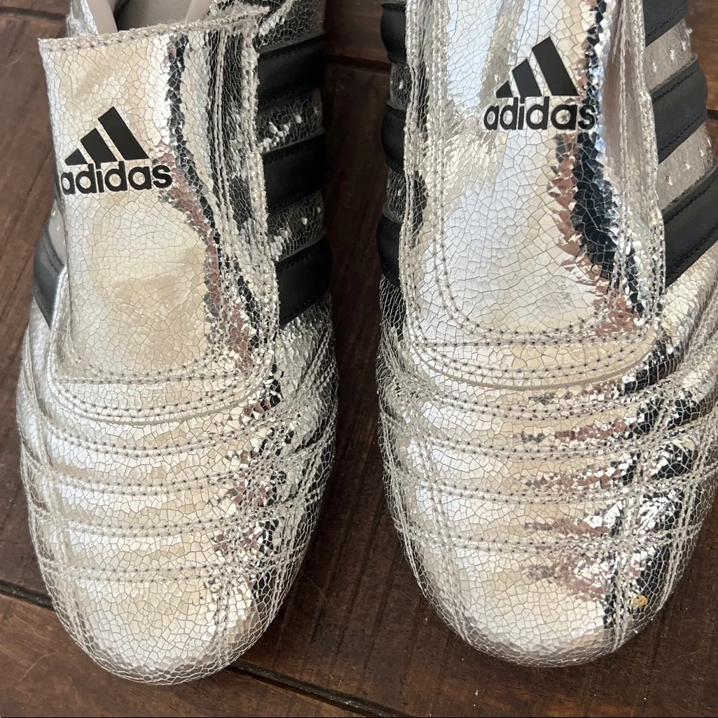 Adidas Originals WomensTaekwondo Metallic Silver Sneaker Shoe Sz 10 EUC - Image 5