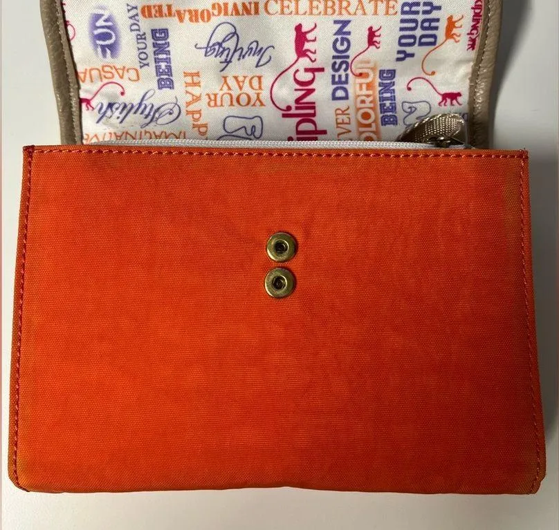 Orange / Tan Nylon Small Crossbody Wallet and Clutch - Image 2