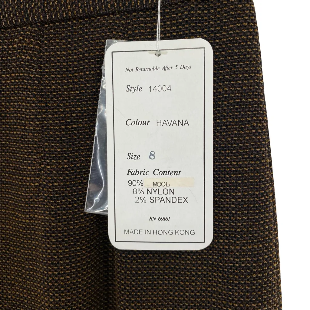 Carlisle Vintage Havana Wool Tweed 3 Piece Blazer Skirt and Pants Suit Set New - Image 11