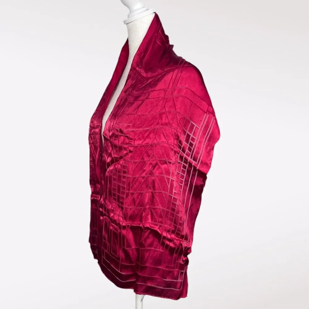 MoMA Frank Lloyd Wright Red Satin Rectangle Scarf - Image 4