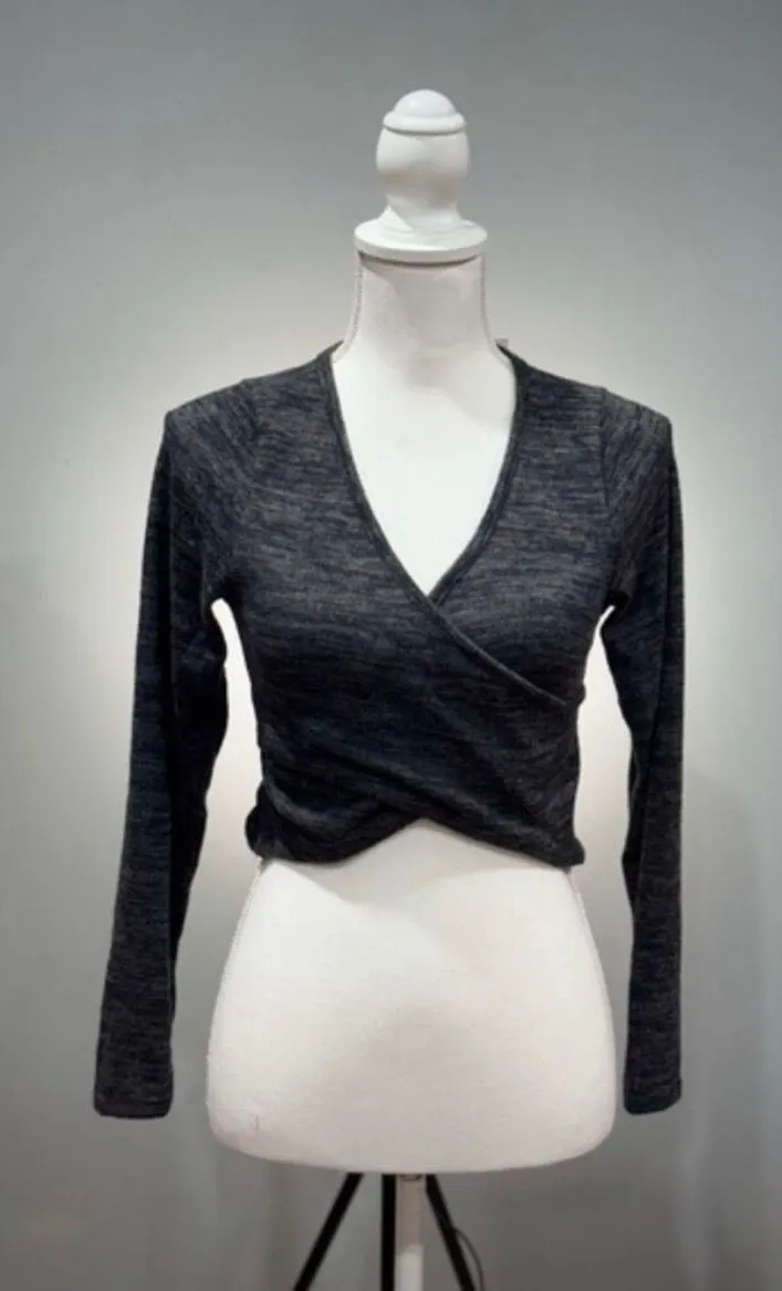 CLEARANCE! Charcoal Boutique Wrap Crop Sweater Size M NWT - Image 1