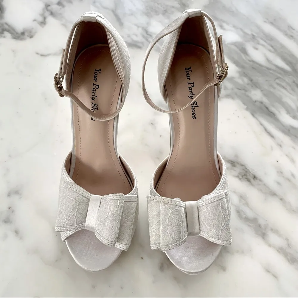 💎💕 Your Party Shoes • Harlow Wedding Heels 💕💎 White Size 5.5 - Image 6