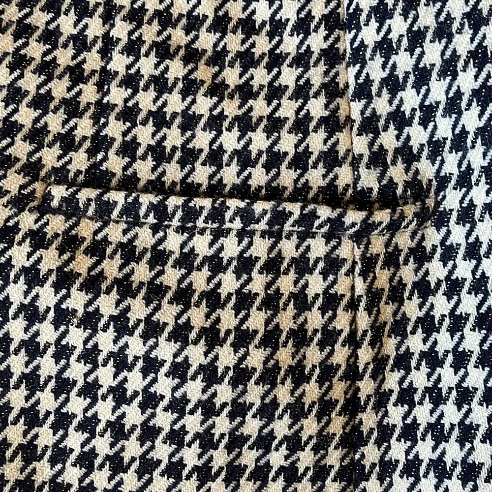 Jones New York vintage black and cream houndstooth tweed collarless wool blazer - Image 8