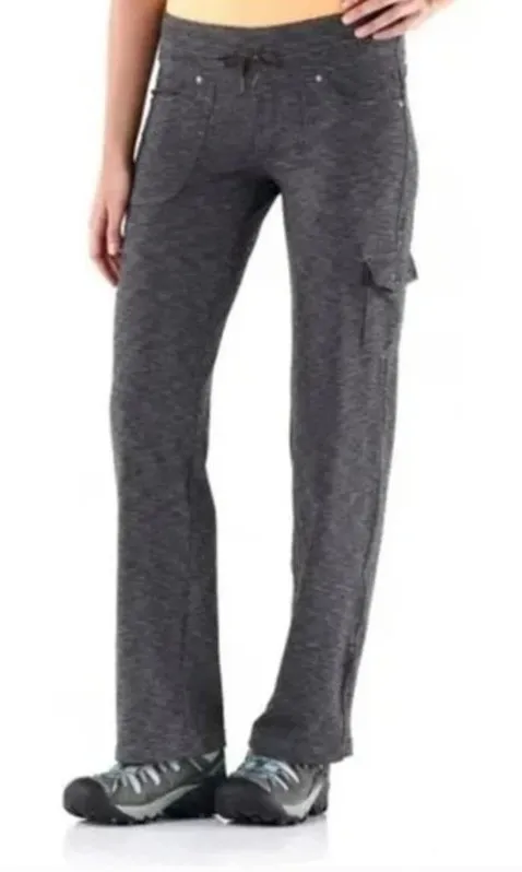 Kuhl Mova Wide Leg Sweatpants Drawstring Marled Pockets Nylon Dark Gray 12R 34" - Image 1