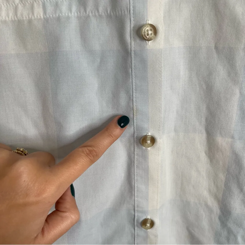 Patagonia Blue & White Checkered Button Down‎ Long Sleeve Extra Large - Image 4