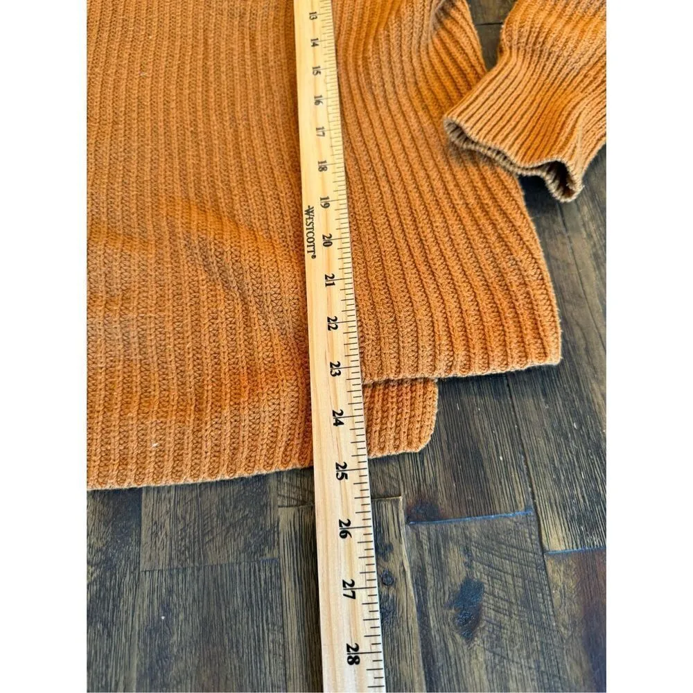 Cabi Step-Up Sweater Size S Chunky Knit Crew Neck orange - Image 8