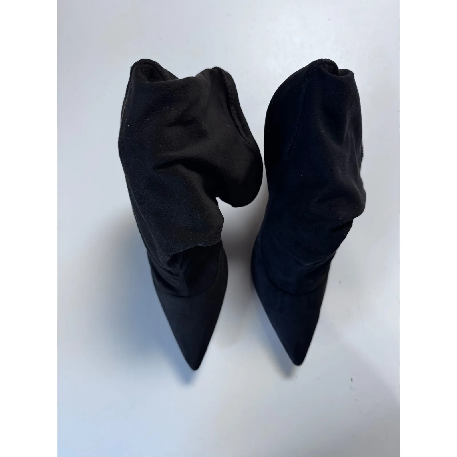 Schutz Misane Black Suede Pointed Toe Stiletto Sock Booties Size 9.5B - Image 8
