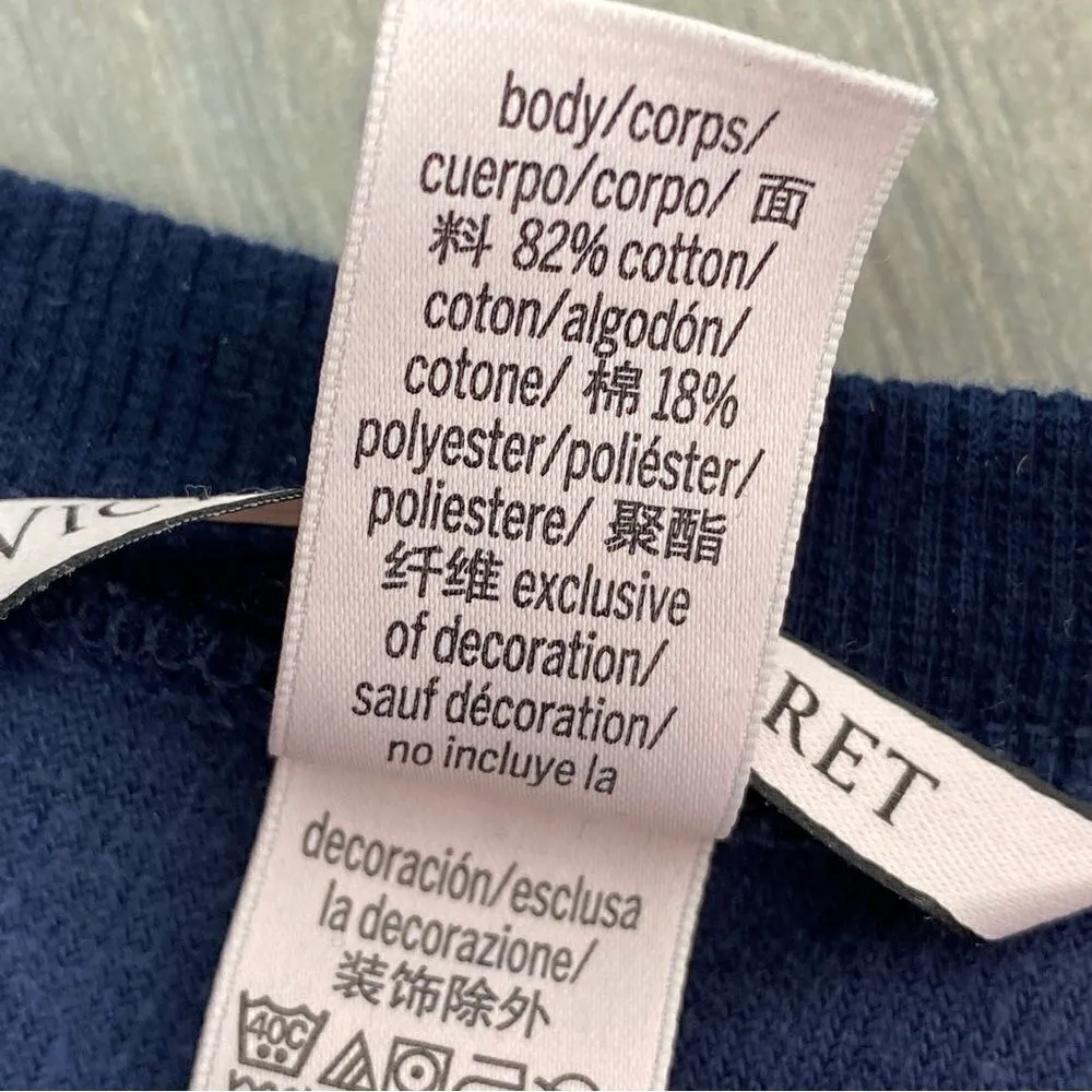 Victoria’s Secret Velour Crossover Split Back Pullover Sweatshirt Blue Medium - Image 10