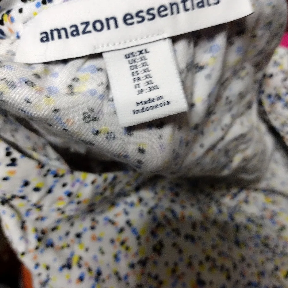 Amazon Essentials Dotted Midi Dress with Tie Waist White Size XL - Image 5