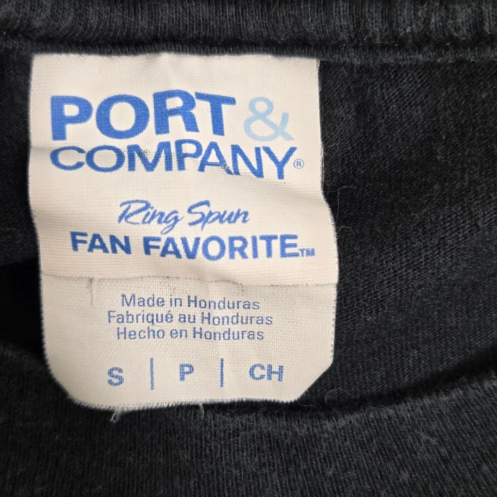 Port and Company‎ Black Tee Halloween Crow, Skull Red and White Graphic Size S - Image 5