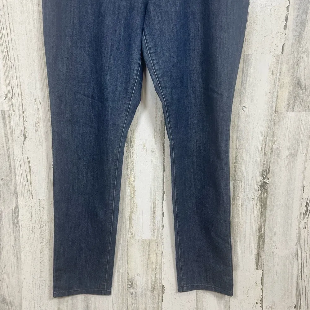 MICHAEL KORS Jeans Womens 12 Dark Blue Slim Fit Mid‎ Rise Denim MK Logo - Image 3