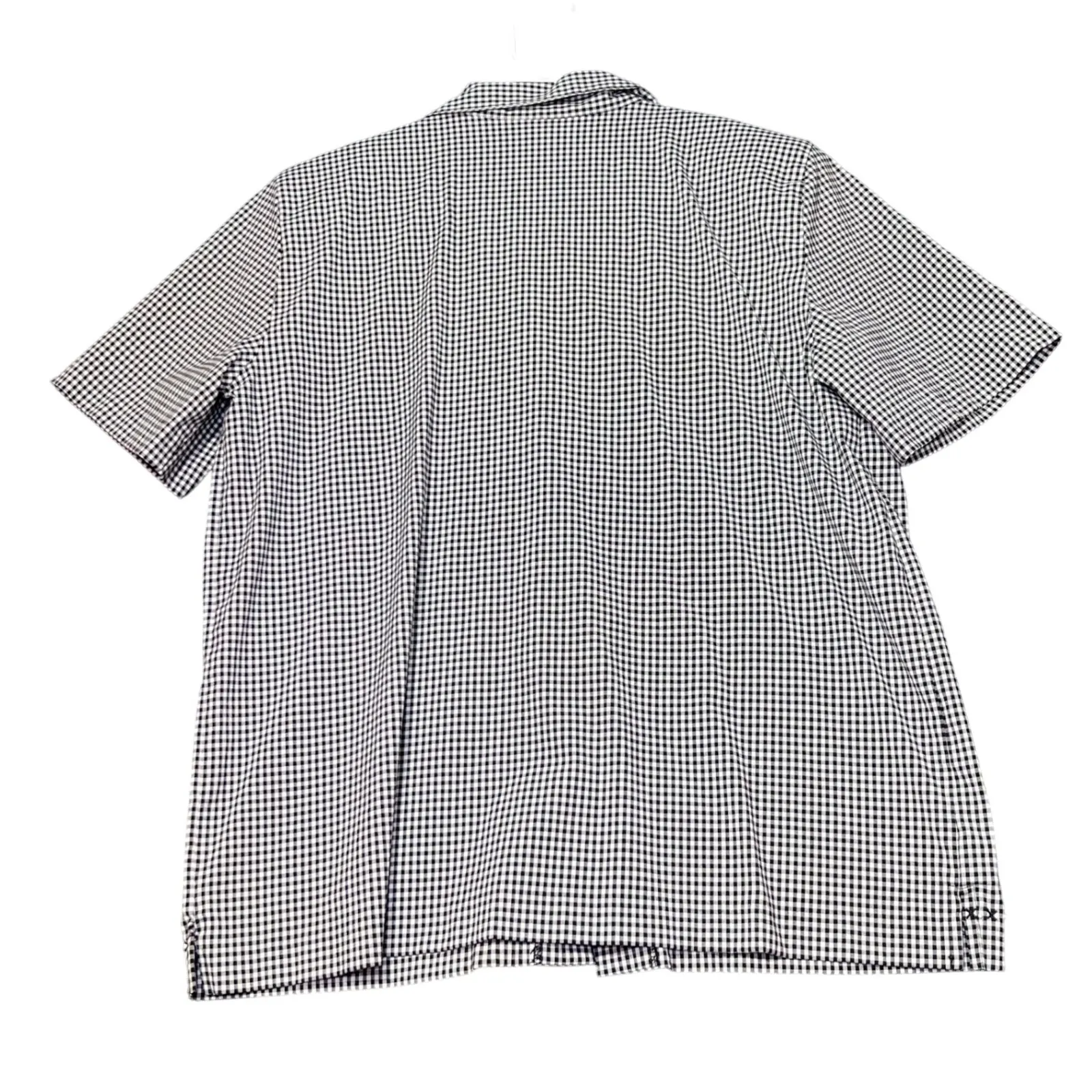 Alfred Dunner Floral Embroidered Button Up Shirt Under Shirt Womens 12 Gingham - Image 3