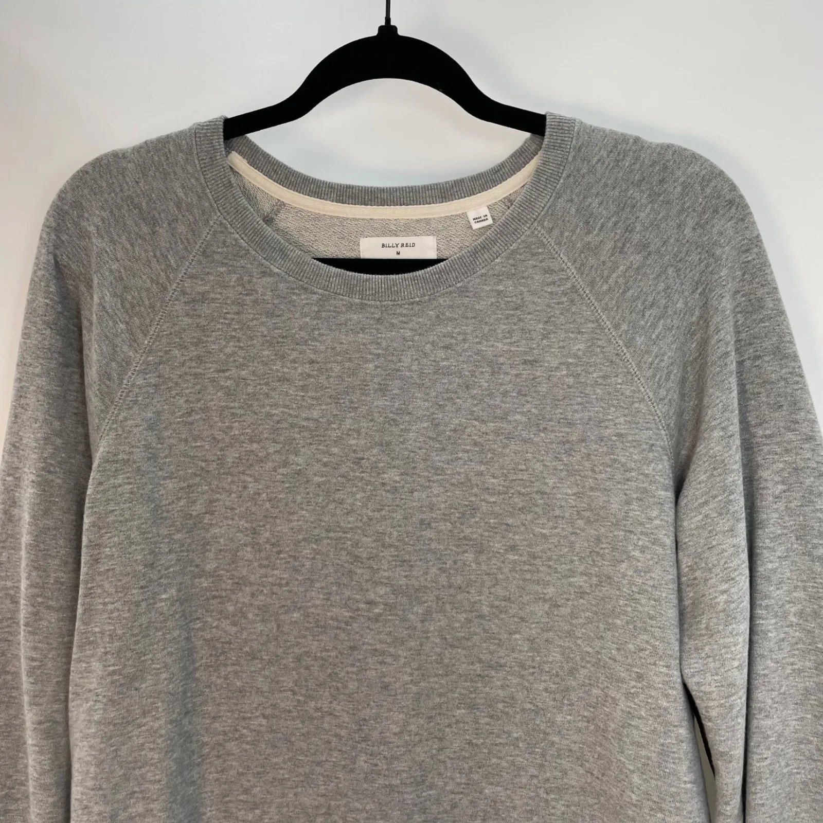 Billy Reid Women's Gray Leather‎ Elbow Patches Crew Neck Sweatshirt Dress Size M - Image 6