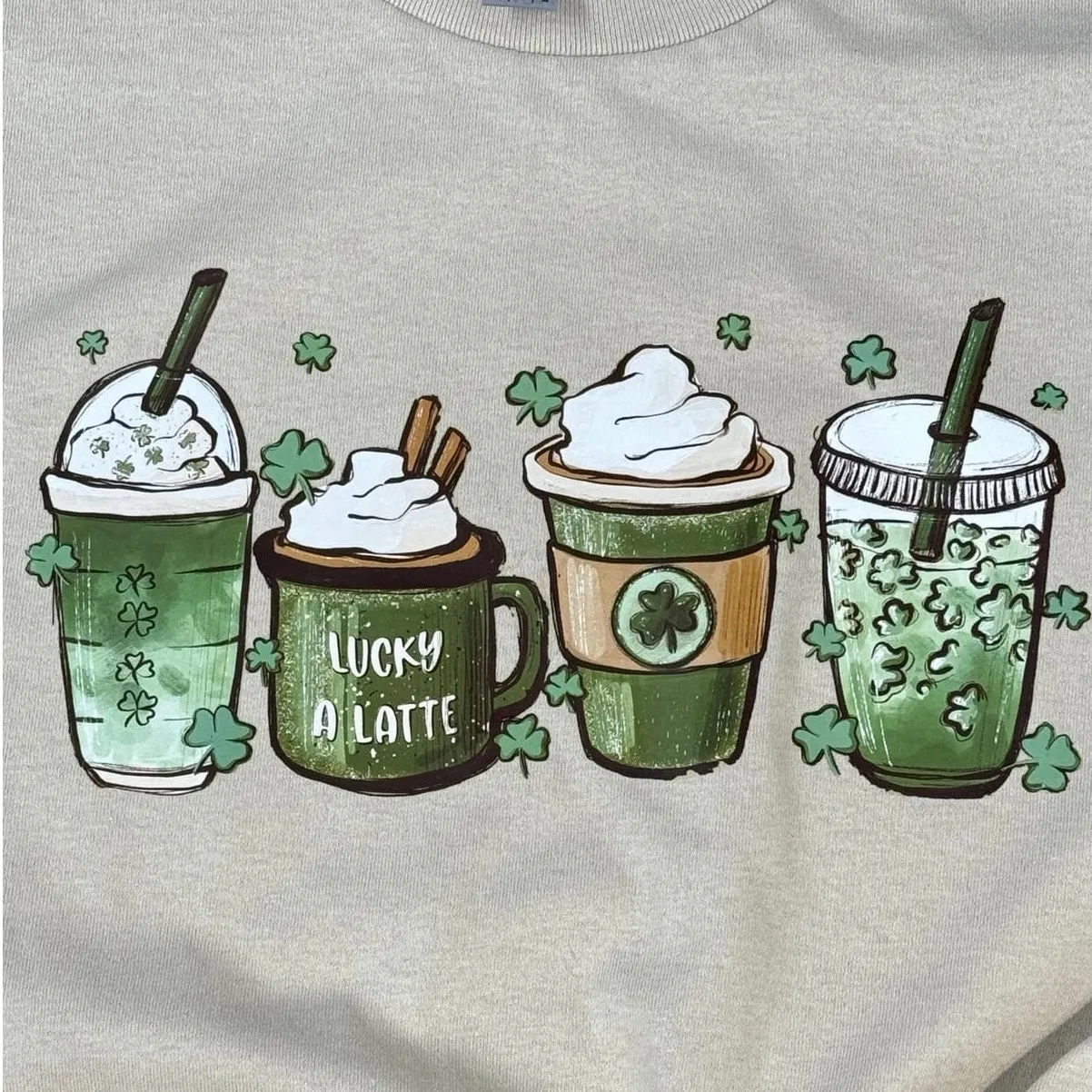 St. Patrick’s Day Coffee Medium T-Shirt Womens - Image 2