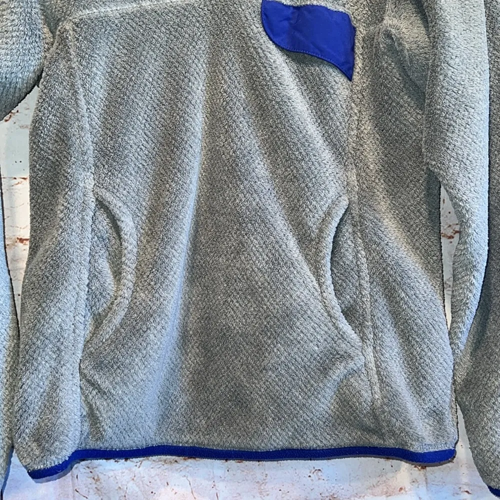 Patagonia  Sweater Womens XS Gray Blue Snap T Pullover Polar Tech Fleece Re tool - Image 3