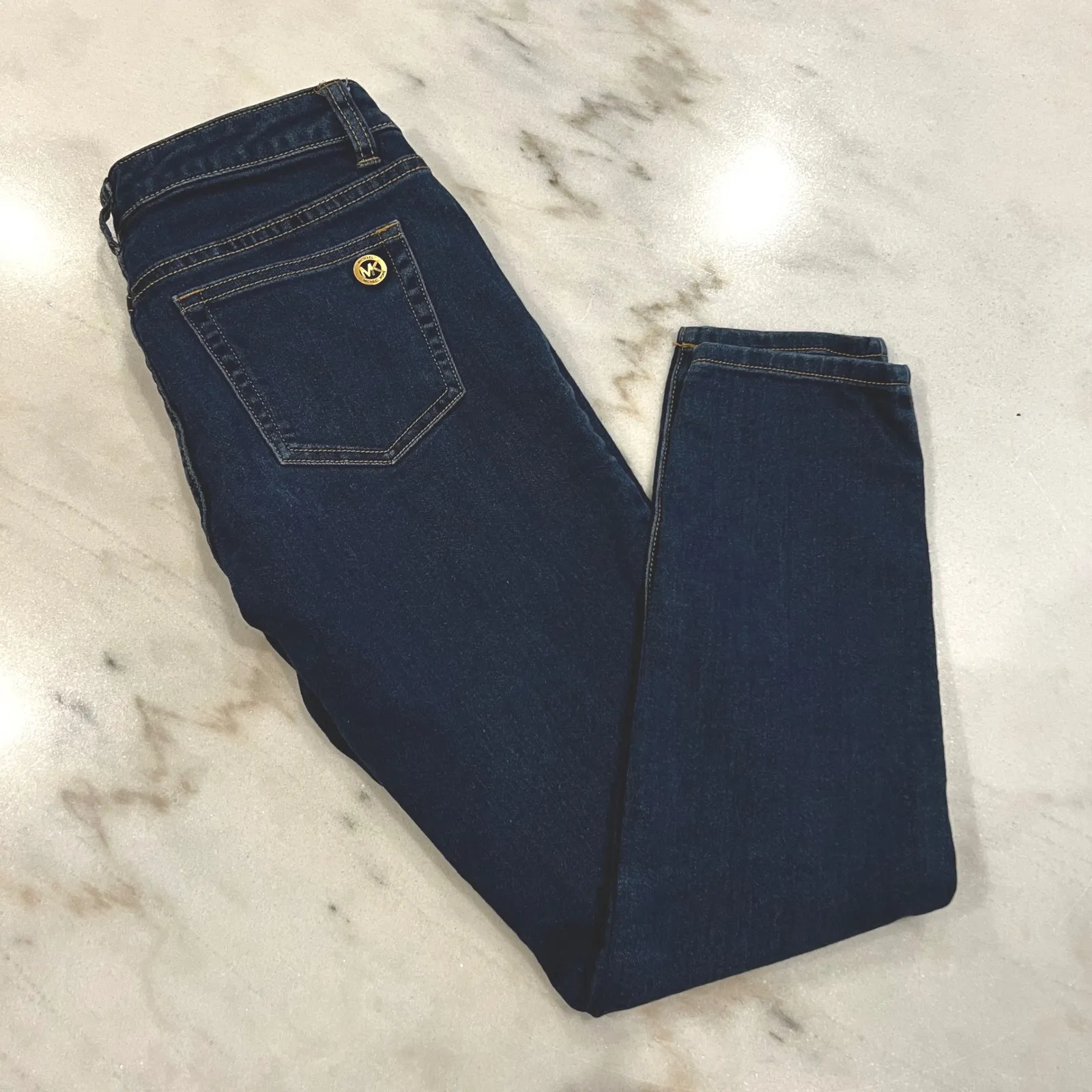 Michael Kors Women's Dark‎ Wash Denim Skinny Jeans Classic Style - Image 7